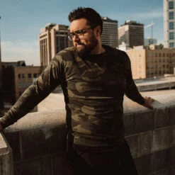 Men's Sweatshirt, Green Camo -Albionfit Store 369A6006final