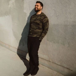 Men's Sweatshirt, Green Camo -Albionfit Store 369A6106final