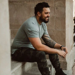 Men's Classic Tee, Heather Grey -Albionfit Store 369A6597final