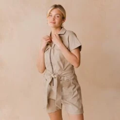 City Romper, Brown Canvas -Albionfit Store 369A6762