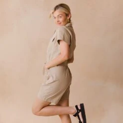 City Romper, Brown Canvas -Albionfit Store 369A6774