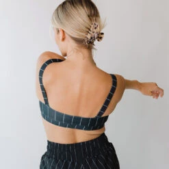 Momentum Bra, Navy Pinstripe -Albionfit Store 369A6910final