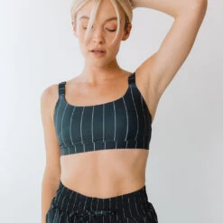 Momentum Bra, Navy Pinstripe -Albionfit Store 369A6921final 1
