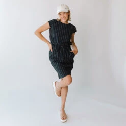 Navy Pinstripe Going Places Dress -Albionfit Store 369A7047final 5915c653 f6ca 49bb bd47 5eb9df9baef4 1