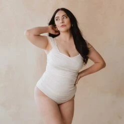 Ivory Off Shoulder One-Piece -Albionfit Store 369A7320final