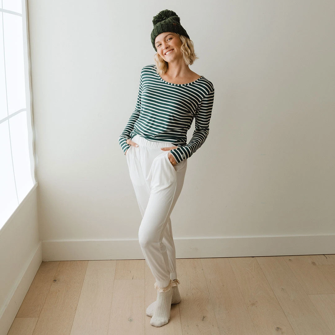 Serenity Harem Joggers, Ivory 4 Serenity Harem Joggers, Ivory - Image 2