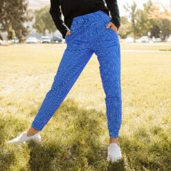 Destination Joggers, Blue Gingham