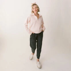 Oxford Zip-Up, Blush -Albionfit Store 369A7601