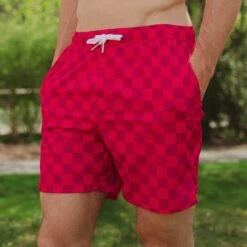 Wind And Sea Shorts 5" Inseam, Magenta Check -Albionfit Store 369A7637final