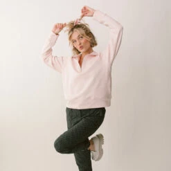 Oxford Zip-Up, Blush -Albionfit Store 369A7639