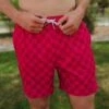 Wind And Sea Shorts 5" Inseam, Magenta Check -Albionfit Store 369A7646final