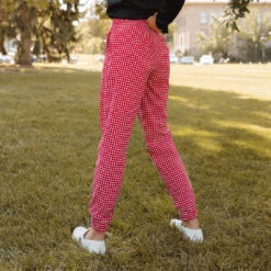 Destination Joggers, Red Gingham -Albionfit Store 369A7786final 1
