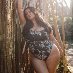 Chocolate Fern Off Shoulder One-Piece -Albionfit Store 369A8081final