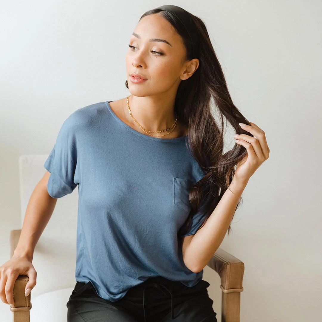 Relaxed Tee, Blue Denim 3 Relaxed Tee, Blue Denim