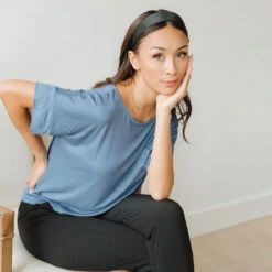 Relaxed Tee, Blue Denim 13 Relaxed Tee, Blue Denim -Albionfit Store 369A8327finnal 1