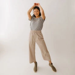 Audrey Wide Leg Pants, Cobblestone -Albionfit Store 369A8350final 3840784c 2b26 4ae2 aa29 923deb7cd2ea