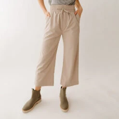 Audrey Wide Leg Pants, Cobblestone