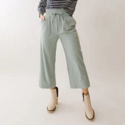 Audrey Wide Leg Pants, Sea Breeze