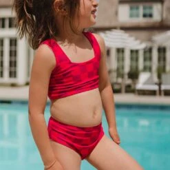 Mini Olivia Two-Piece Set, Magenta Check