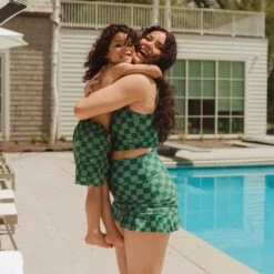 Green Check Jr. Swim Trunks -Albionfit Store 369A8652final 1