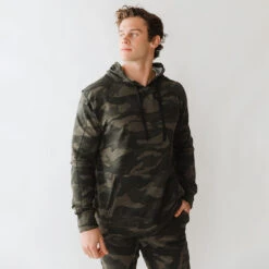 Men's Hoodie, Green Camo -Albionfit Store 369A8825final