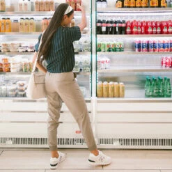 Boss Crop Tee, Navy Pinstripe -Albionfit Store 369A8943final b99982c5 f098 461b 8439 a3fe0c5d5d41