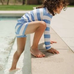 Mini Rash Guard And Shorts Set, Horizon Blue -Albionfit Store 369A9228finnal 1