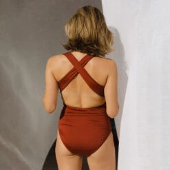 Shell Shock, Cinnamon V Neck Swimsuit 10 Shell Shock, Cinnamon V Neck Swimsuit -Albionfit Store 369A9265final