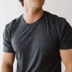 Men's Classic Tee, Heather Navy -Albionfit Store 369A9301final