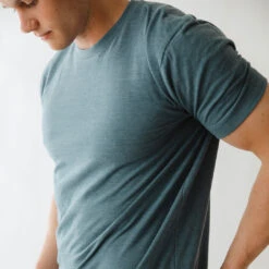 Men's Classic Tee, Heather Blue -Albionfit Store 369A9348final