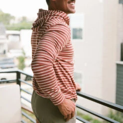 Men's Hoodie, Terracotta -Albionfit Store 369A9350final