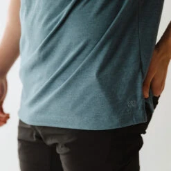 Men's Classic Tee, Heather Blue -Albionfit Store 369A9352final