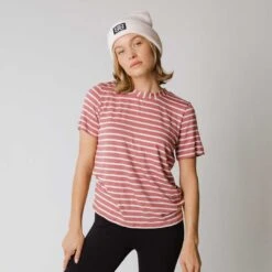 Boyfriend Tee, Mauve/Ivory -Albionfit Store 369A9409final 1