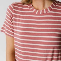 Boyfriend Tee, Mauve/Ivory -Albionfit Store 369A9446final 1