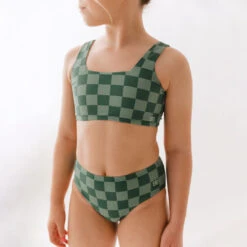 Mini Olivia Two-Piece Set, Green Check -Albionfit Store 369A9491final 35d9c9a9 584b 439e 86e1 0d11fbd4f42f 1