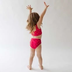 Mini Olivia Two-Piece Set, Magenta Check -Albionfit Store 369A9535final