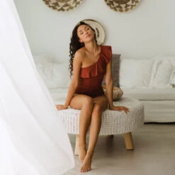 Icon Wave One-Piece, Cinnamon -Albionfit Store 369A9563final