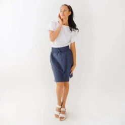 The Away Skirt, Indigo -Albionfit Store 369A9789final