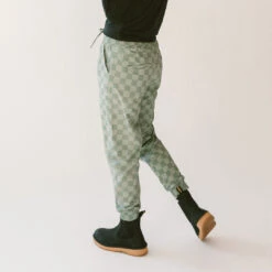 Destination Joggers, Olive Checkers -Albionfit Store 369A9832final