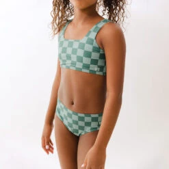 Mini Olivia Two-Piece Set, Green Check -Albionfit Store 369A9846final 1