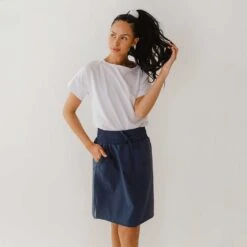 The Away Skirt, Indigo -Albionfit Store 369A9860finnal