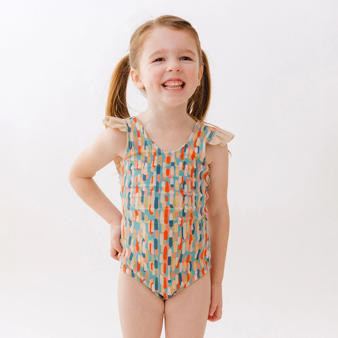 Mini Ruffle One-Piece, Athens Sunset 3 Mini Ruffle One-Piece, Athens Sunset