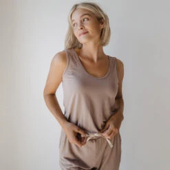 Serenity Tank Jumpsuit, Mocha -Albionfit Store 89A7900