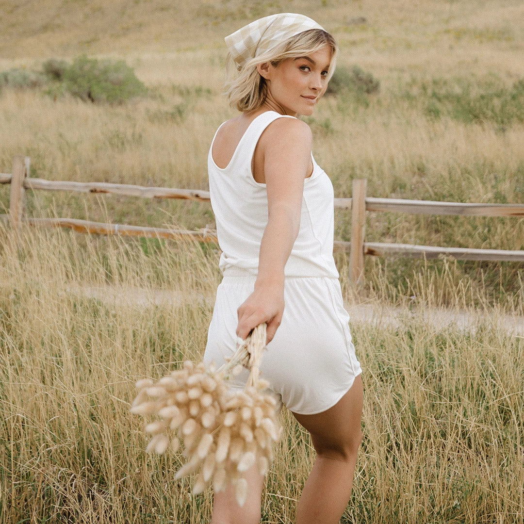 Serenity Tank Romper, Ivory 5 Serenity Tank Romper, Ivory - Image 3