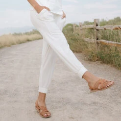 Serenity Harem Joggers, Ivory 19 Serenity Harem Joggers, Ivory -Albionfit Store 89A9332final