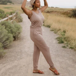 Serenity Tank Jumpsuit, Mocha -Albionfit Store 89A9904final 1