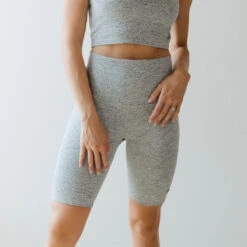 Biker Shorts, Heather Grey -Albionfit Store BIKER SHORTS HEATHER GREY 36