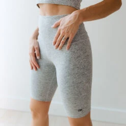 Biker Shorts, Heather Grey -Albionfit Store BIKER SHORTS HEATHER GREY 40