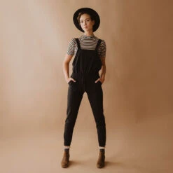 Black Classic Overall Jumpsuit -Albionfit Store BLACK OVERALL JUMPSUIT 1 1