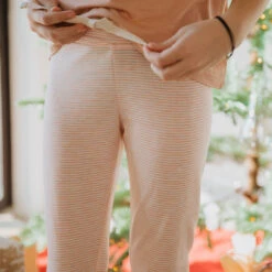 Mini Pink Stripe Pajama Set 11 Mini Pink Stripe Pajama Set -Albionfit Store BLUSH STRIPE 4 1